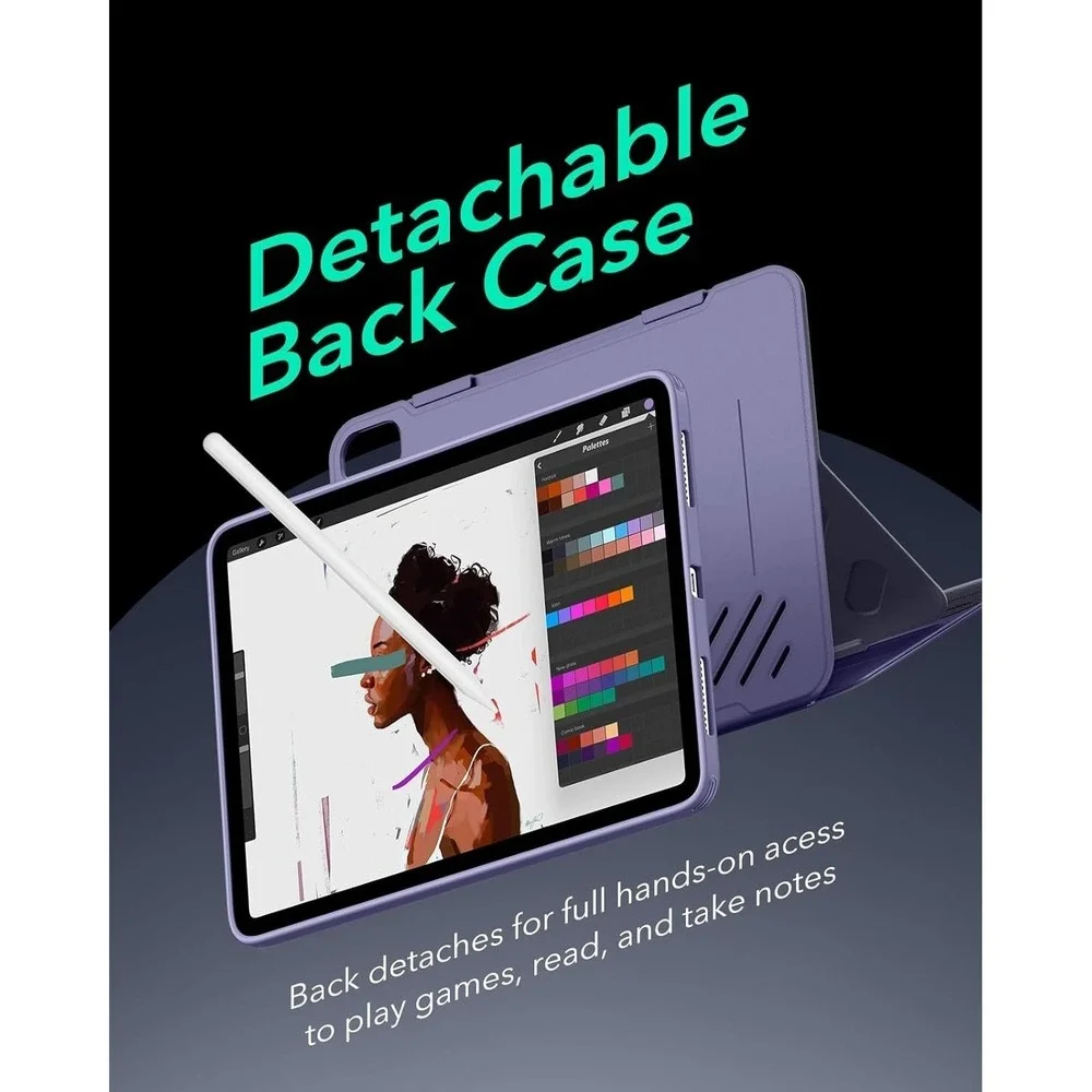 ESR iPad Air 11 10.9 Case Magnetic Removable Cover Stand 9 Angles Purple